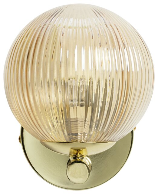 Habitat Globe Ribbed Glass Metal Wall Light - Champagne - image 1