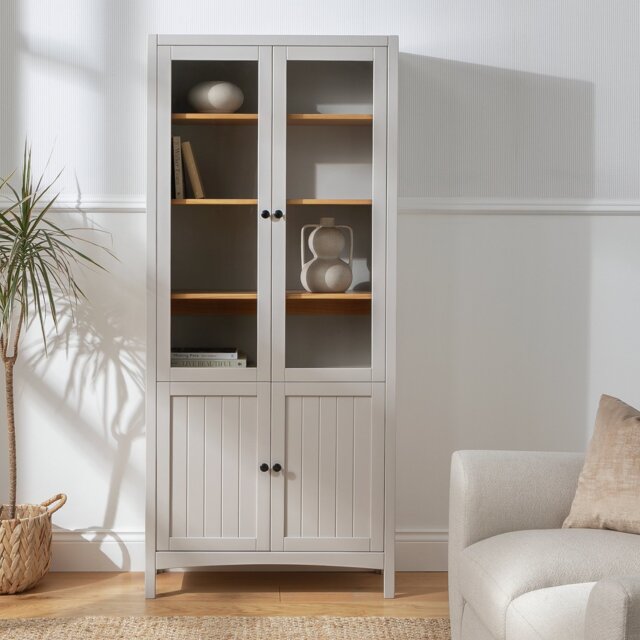 Habitat Bournemouth 4 Door Bookcase Cabinet - Grey - image 1