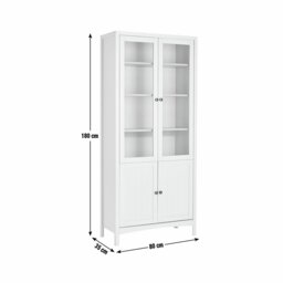 Habitat Bournemouth 4 Door Bookcase Cabinet - Grey - thumbnail 2