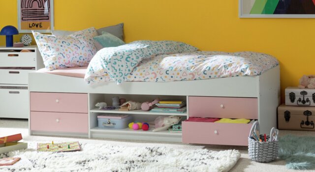 Argos Home Malibu Storage Cabin Bed and Mattress - Pink - image 1