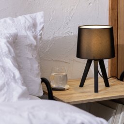Argos Home Pine Mini Tripod Table Lamp - Black - thumbnail 2