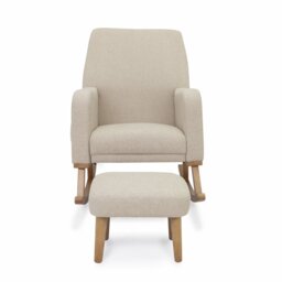 Babymore Callie Polyester Nursing Chair With Foot Stool - Oatmeal - thumbnail 2