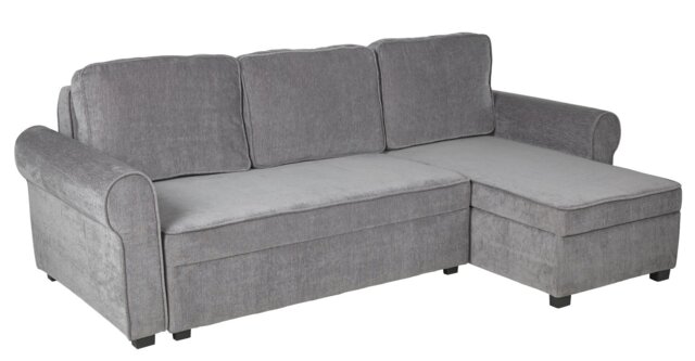 Argos Home Addie Velvet Reversible Storage Sofa Bed - Grey - image 1