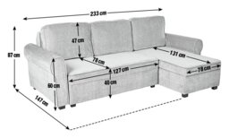 Argos Home Addie Velvet Reversible Storage Sofa Bed - Grey - thumbnail 2