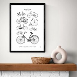 East End Prints Bicyclettes Black Frame Art Print - A3
