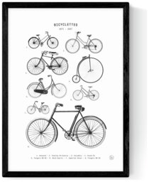 East End Prints Bicyclettes Black Frame Art Print - A3 - thumbnail 2