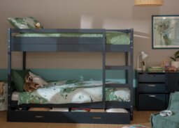 Habitat Rico Bunk Bed Frame With Drawer & 2 Mattres-Ink Blue - thumbnail 1
