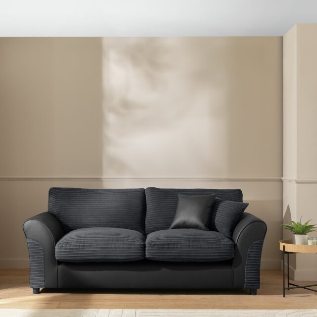 Argos Home Harry Cord 3 Seater Sofa - Charcoal - image 1