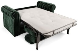 Jay-Be Chesterfield Velvet 2 Seater Sofa Bed - Dark Green - thumbnail 2