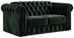 Jay-Be Chesterfield Velvet 2 Seater Sofa Bed - Dark Green - thumbnail 1