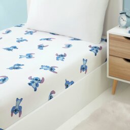 Disney Stitch Kids White Fitted Sheet - Double - thumbnail 1