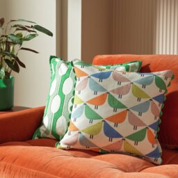 Habitat x Scion Lintu Cushion - Green - 43x43cm - thumbnail 1
