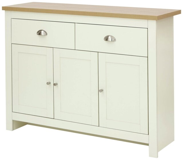 GFW Lancaster 3 Door 2 Drawer Sideboard - Cream - image 1
