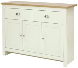 GFW Lancaster 3 Door 2 Drawer Sideboard - Cream - thumbnail 1