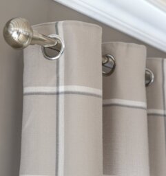 Habitat Square Check Eyelet Curtains - Natural - 168x229cm