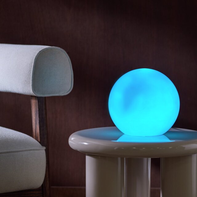 Habitat Caliban Globe Glass Table Lamp - Blue - image 1