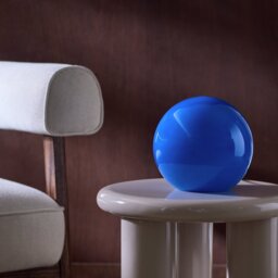 Habitat Caliban Globe Glass Table Lamp - Blue - thumbnail 2