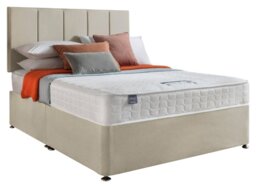 Silentnight Hatfield Double Memory Divan Bed - Sand - thumbnail 1