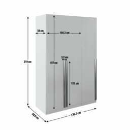 Habitat Munich 3 Door Wardrobe - Anthracite - thumbnail 2