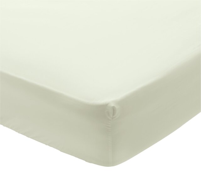 Habitat Egyptian Cotton 400TC Cream Fitted Sheet- Double - image 1
