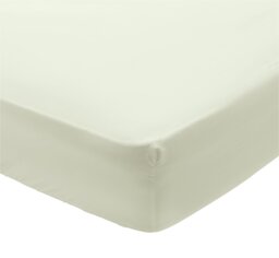 Habitat Egyptian Cotton 400TC Cream Fitted Sheet- Double - thumbnail 1