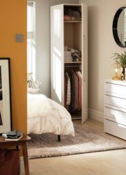 Habitat Atlas 1 Door Tall Wardrobe - White - thumbnail 2