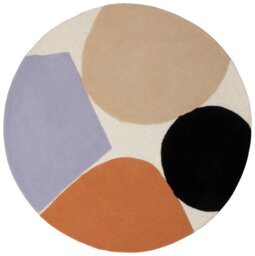 Habitat Carved Geometric Round Wool Cut Pile Rug - 120cm - thumbnail 2