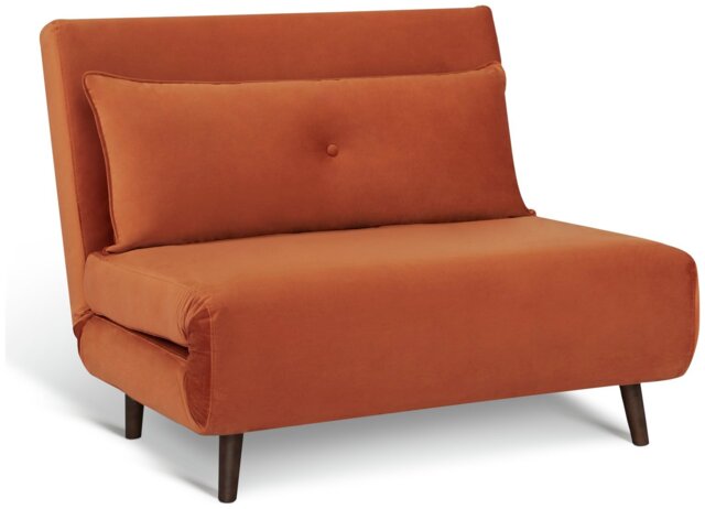 Habitat Roma Small Double Velvet Chairbed - Orange - image 1