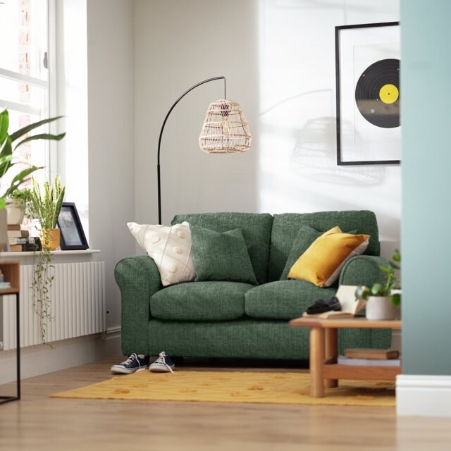Argos Home Lisbon Fabric 2 Seater Sofa - Green - image 1