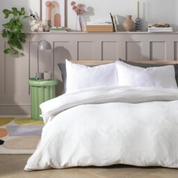 Habitat Cotton 200TC Muslin White Bedding Set - Superking - thumbnail 1