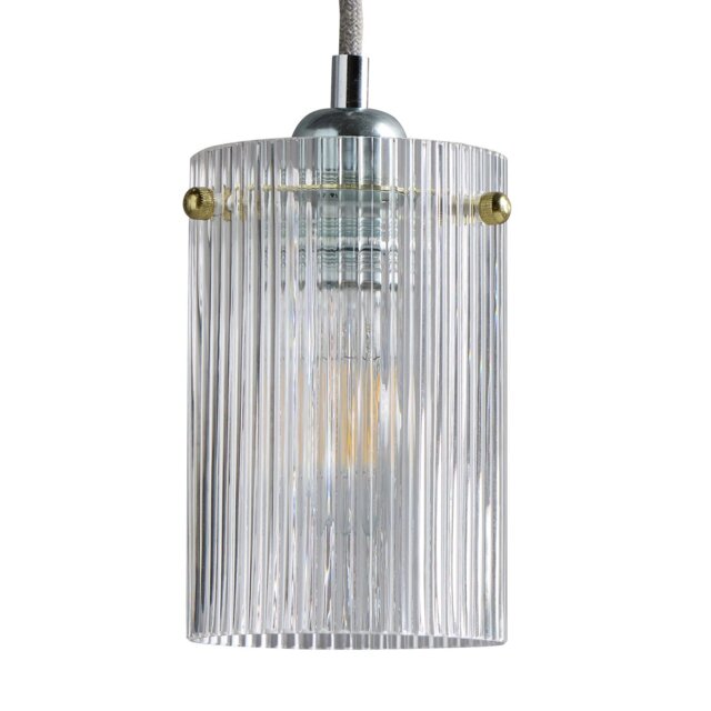 Argos Home Ribbed Glass Easy Fit Lampshade - 10cm - image 1