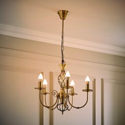 ValueLights Memphis Metal 5-Light Chandelier - Gold - thumbnail 2