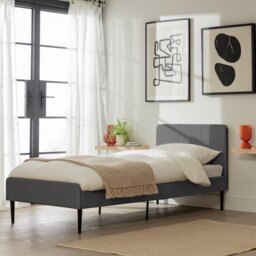 Argos Home Kristopher Single Fabric Bed Frame - Charcoal