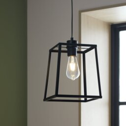 Argos Home Matt Black Carriage Metal Easy Fit Lampshade-22cm - thumbnail 2
