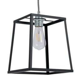 Argos Home Matt Black Carriage Metal Easy Fit Lampshade-22cm - thumbnail 1