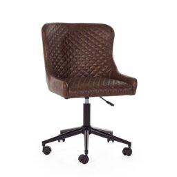 Julian Bowen Luxe Faux Leather Office Chair - Brown - thumbnail 2