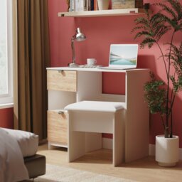 Livara Ready Assembled Canmore Dressing Table - White & Oak