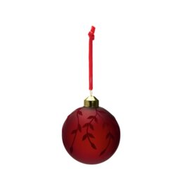 Habitat Pack of 4 Christmas Glass Christmas Baubles - Red - thumbnail 2