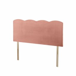 Silentnight Wave Velvet Double Headboard - Pink - thumbnail 2