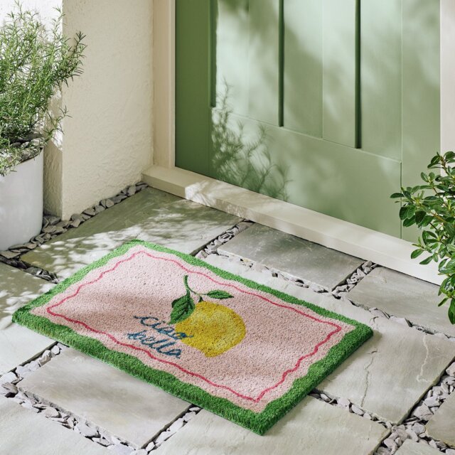 Argos Home Ciao Bella Lemon Coir Pink Doormat - 40x60cm - image 1
