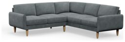 Hutch Plus Velvet Round Arm 5 Seater Corner Sofa- Slate Grey - thumbnail 1