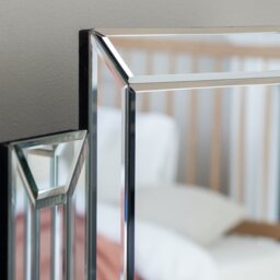Habitat Black Folding Bevelled Dressing Table Mirror-50x56cm - thumbnail 2