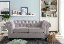 Habitat Chesterfield Velvet 2 Seater Sofa - Blue - thumbnail 2
