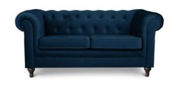 Habitat Chesterfield Velvet 2 Seater Sofa - Blue - thumbnail 1