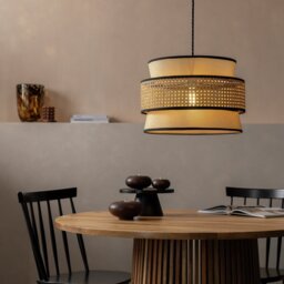 Habitat Ashi Natural Rattan 3 Tier Easy Fit Lampshade - 40cm - thumbnail 2