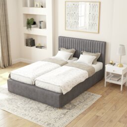 Aspire Superking Velvet Adjustable Bed with Mattress - Steel - thumbnail 2