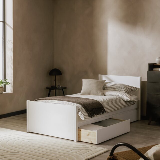 Argos Home Jenson Single 2 Drawer Storage Bed Frame - White - image 1