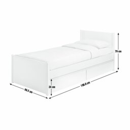 Argos Home Jenson Single 2 Drawer Storage Bed Frame - White - thumbnail 2