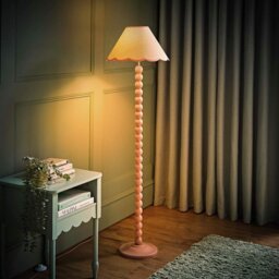 ValueLights Bobble Wooden Statement Floor Lamp - Pink - thumbnail 2