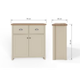 GFW Lancaster 2 Door 2 Drawer Sideboard - Cream - thumbnail 2